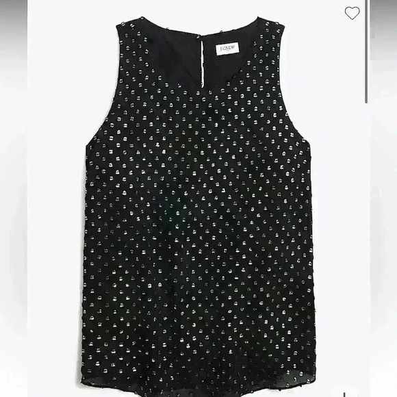 J. Crew Tops - J Crew Black gold work Dot Top professional sleeveless